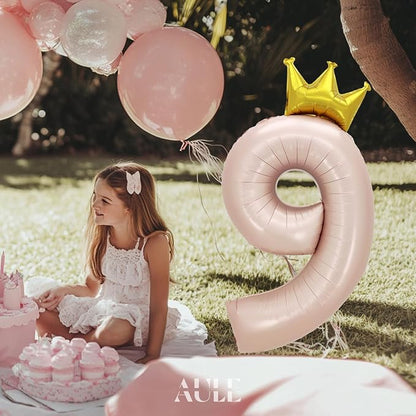 AULE 40 Inch Big Pink 9 Balloon Number - Image 5