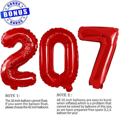 Red 2027 Foil Number Balloons for 2027 New Year Eve Festival Party Supplies - Image 4