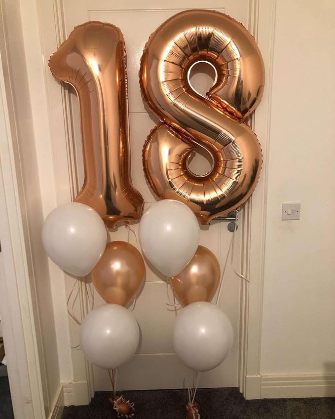 Rose Gold 19 Number Balloons, 40 Inch Giant Number 19 Balloons Foil Mylar - Image 7
