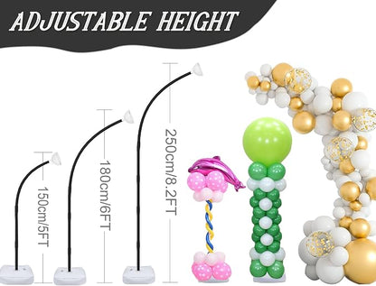 OurWarm 8.2FT & 6FT Balloon Arch Stand Kit, Free Bending Top Balloon Column Kit - Image 6