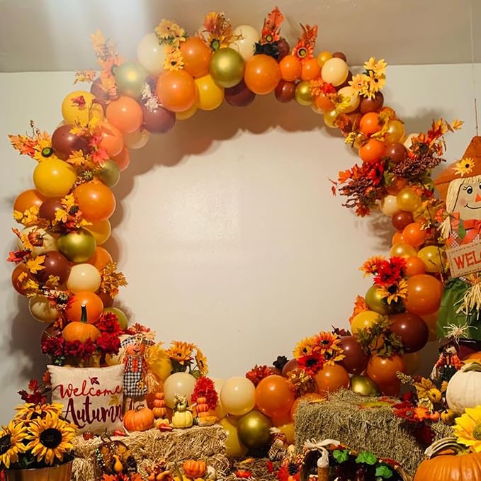 Fall Balloons, 12Inch Orange Yellow Brown Burgundy and Gold Balloons - Image 6