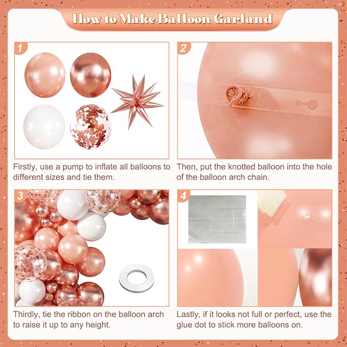Rose Gold Balloon Garland Kit - Image 5