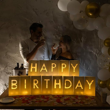 WYMM Happy Birthday Light Up Letters, 30 Tea Lights & 2000 Rose Petals | - Image 9