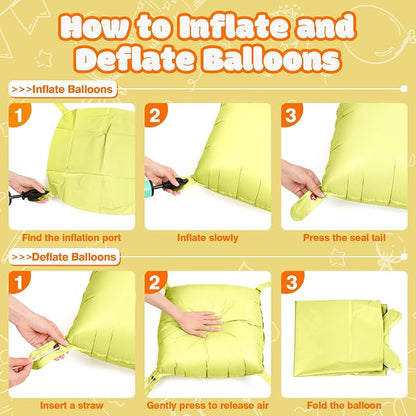 NISOCY 25PCS Pastel Yellow Square Foil Balloons Wall Backdrop | Double Sided - Image 3