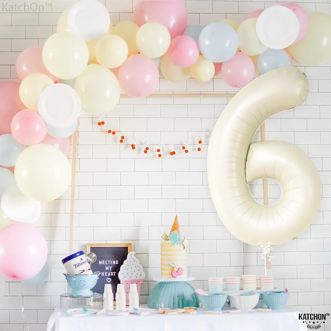 KatchOn Cream Number 1 Balloons - Image 5