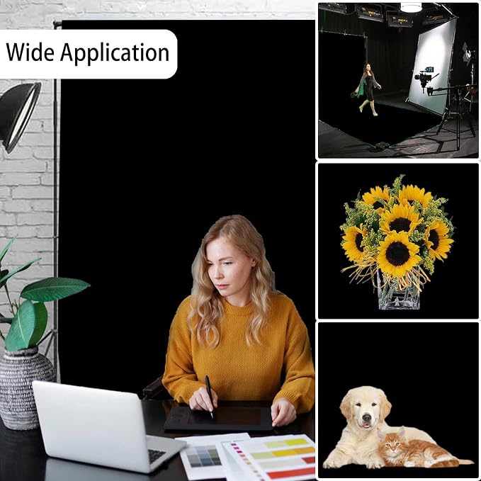 Black Photography Backdrop for Photoshoot, Fabric 10x20ft | Versatile Studio - Image 2