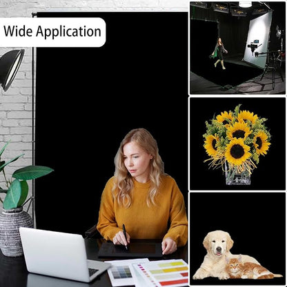 Black Photography Backdrop for Photoshoot, Fabric 10x20ft | Versatile Studio - Image 2