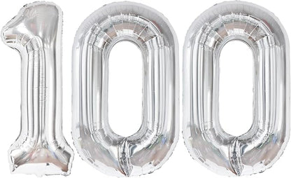 Katchon, Large Silver 100 Balloon Number by KatchOn