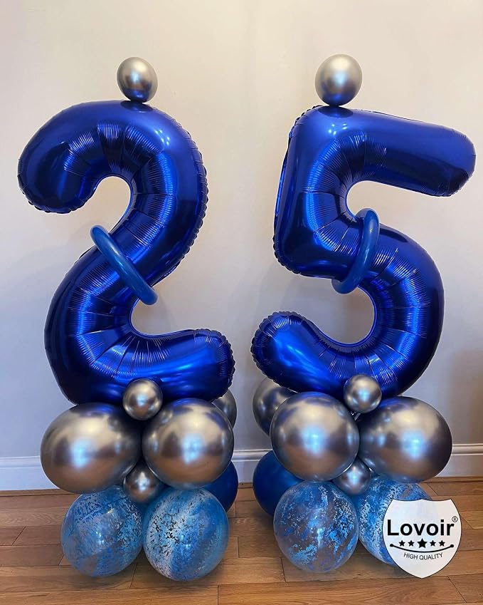 Navy Blue 22 Number Balloons, 40 Inch Giant Number 22 Balloons Foil Mylar - Image 6