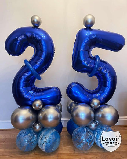 Navy Blue 22 Number Balloons, 40 Inch Giant Number 22 Balloons Foil Mylar - Image 6