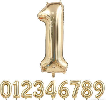 Light Gold Number 1 Foil Balloon 40IN Champagne Gold 1 Mylar Helium Balloon | by ANGEL+Q+HOUSE