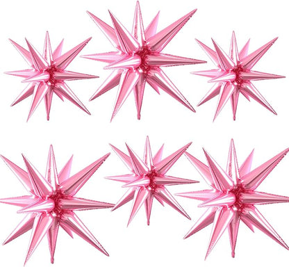 Pink Star Balloons, 22/27 Inch Pink Star Foil Balloons, Aluminum Foil Balloon by Paready