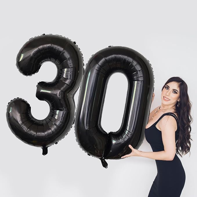 Number Balloons Black Party Balloon - Image 6