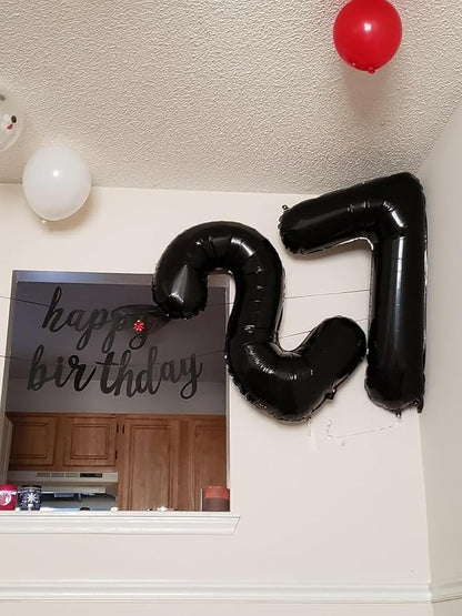 Number Balloons 40 Inch Black 6 Balloon - Image 2