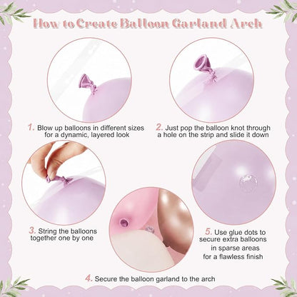 Pink and Purple Balloon Arch Kit - Image 6
