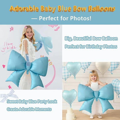 LilyZheng Baby Blue Number 2 Foil Balloon Set, 40 Inch Number Balloon - Image 8
