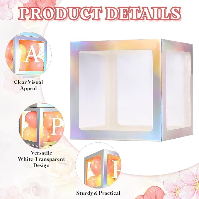 uxcell 6 Pcs Party Balloon Boxes, Transparent Balloon Boxes - Image 3