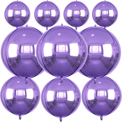 10Pcs Light Purple Round Foil Balloons, Metallic Light Purple Foil Baloon by FunHot