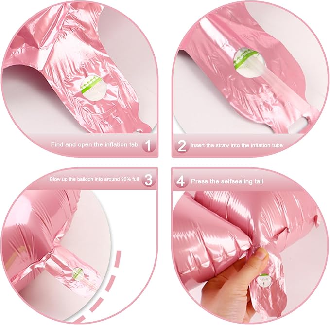 Pearl Pink Number 3 Balloon 40 inch, Balloon numbers party supplies, deco photo - Image 5