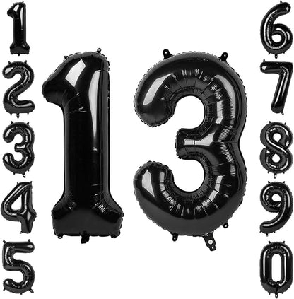 Black Number 13 Balloon 40 Inch, Foil Numeral by Unknown
