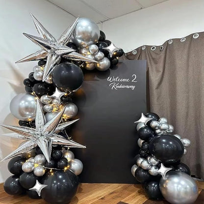 Explosion Star Foil Balloons- 12 Point Star Balloons Silver Spike Balloons | - Image 4