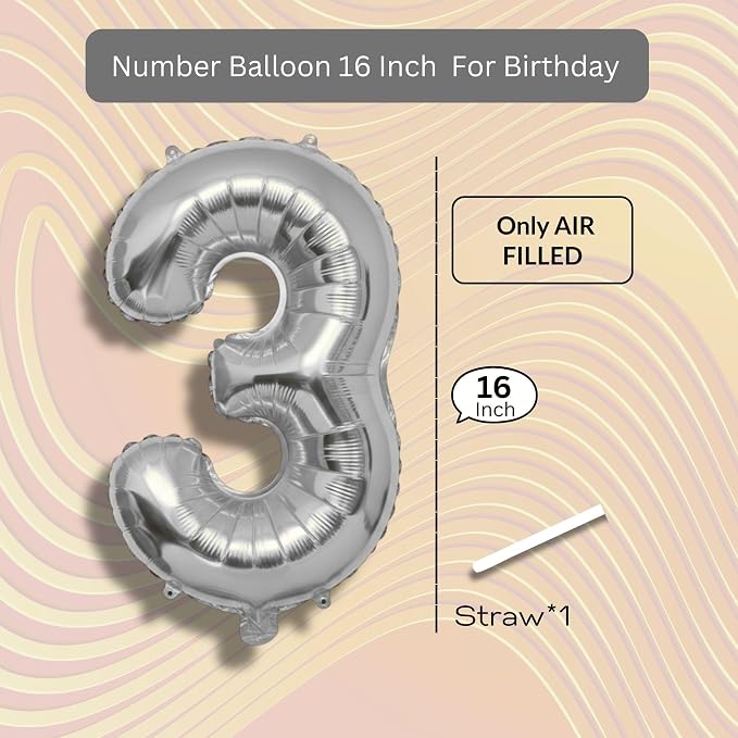 Green Number Balloon 3 Mylar Foil Balloons 16 inch - Image 7
