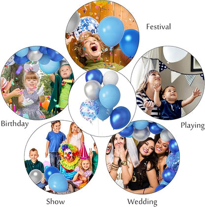 123Pcs Blue Balloons Garland Arch Kit Different Sizes | Baby Navy Pastel Blue - Image 5