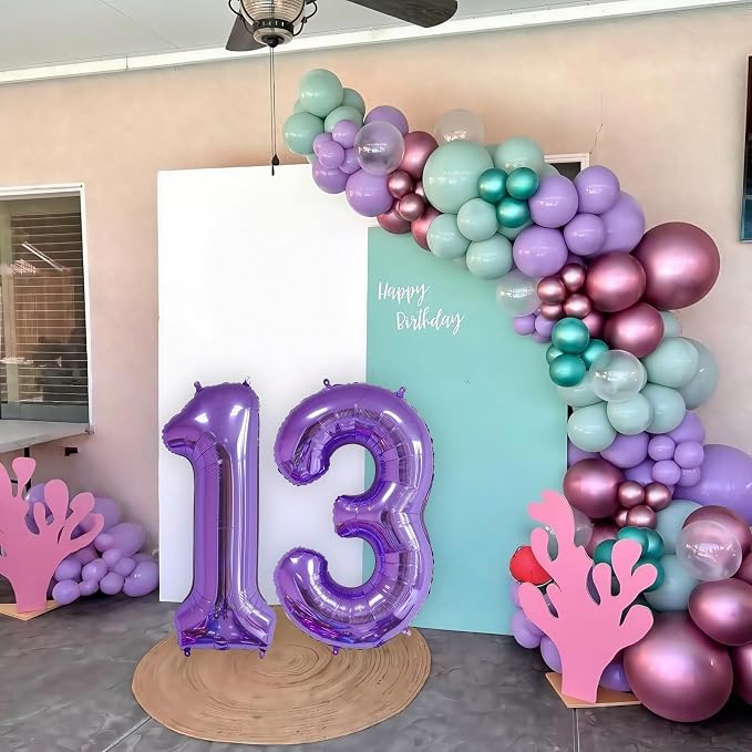 Purple 12 Balloon Number, 40 Inch Number 12 Balloon Big Foil Mylar Helium - Image 3