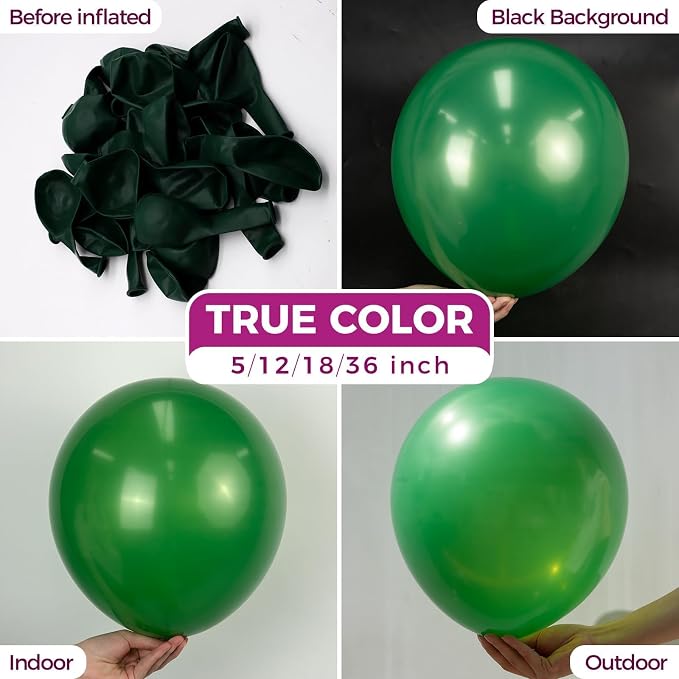 Bezente Green Balloons Latex Round Helium Party Balloons 100 Pack 12 inch | - Image 2