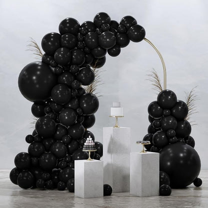 PartyWoo Black Balloons 92 pcs Different Sizes of 18 12 10 5 Inch Black by PartyWoo