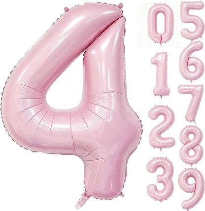 40 Inch Pink Number 4 Foil Balloon by Unknown