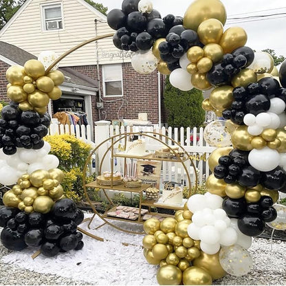 Black White Gold Balloons Set - Image 4