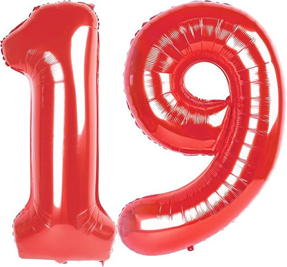 19 Balloon Number 40 Inch Red Balloons by Mluchee