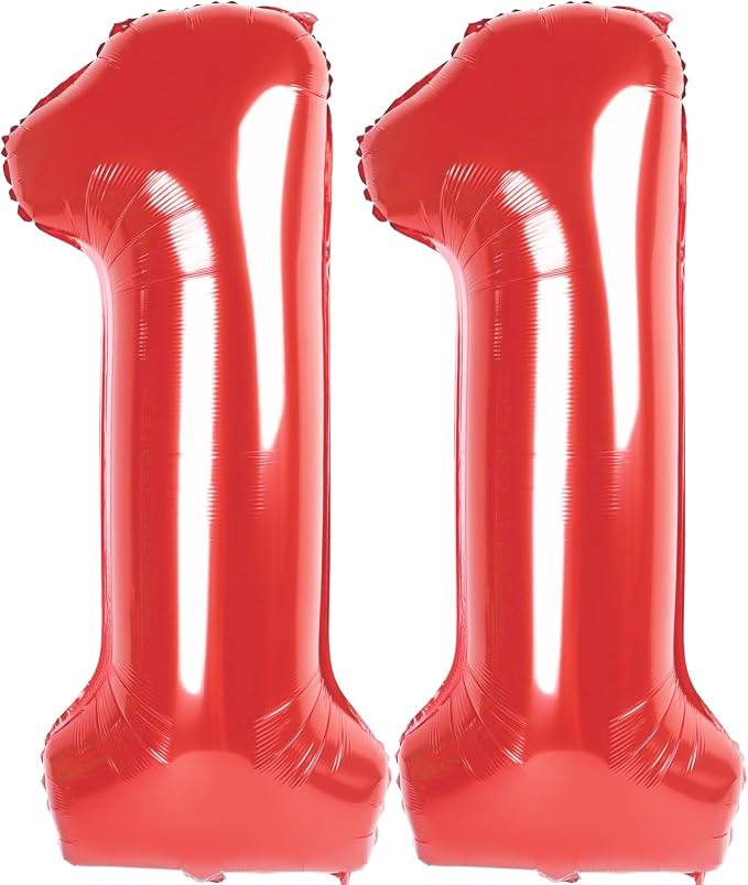 Red 11 Balloon - Number Balloon 40 Inch, 11th Red Birthday Decorations | Large by IWERP