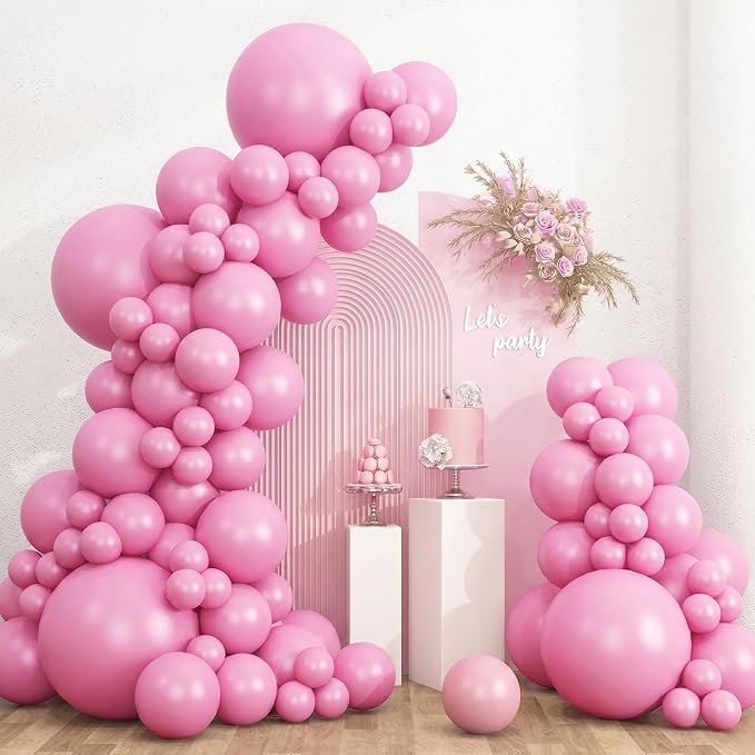 RUBFAC 135pcs Pink Balloons Different Sizes 18 12 10 5 Inches by RUBFAC