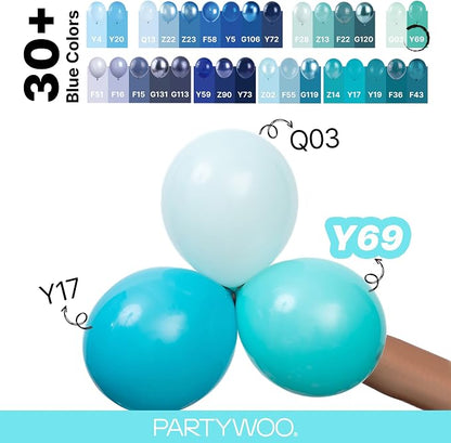 PartyWoo Teal Balloons 152pcs Turquoise Dark Teal Color Different Sizes | 18 12 - Image 4