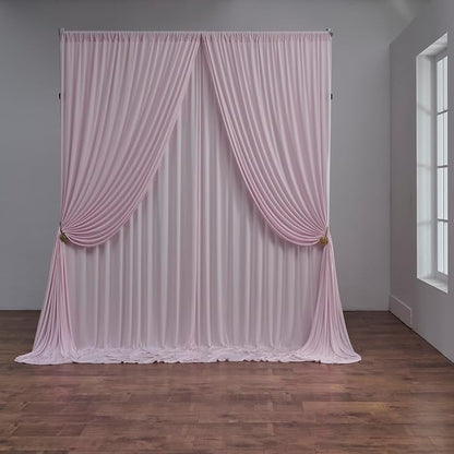 10 ft x 50 ft Baby Pink Backdrop Curtains by Outpain