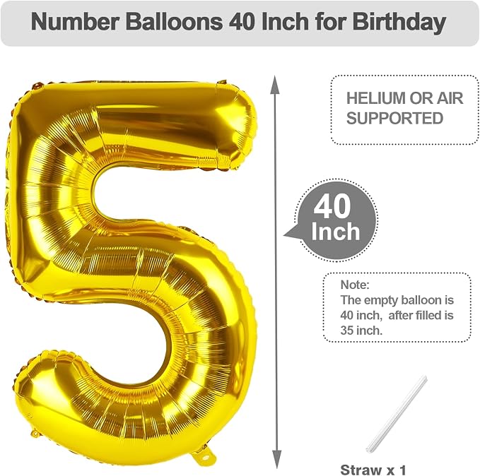 Numbers 23 Balloon 40Inch Gold Balloons - Image 5