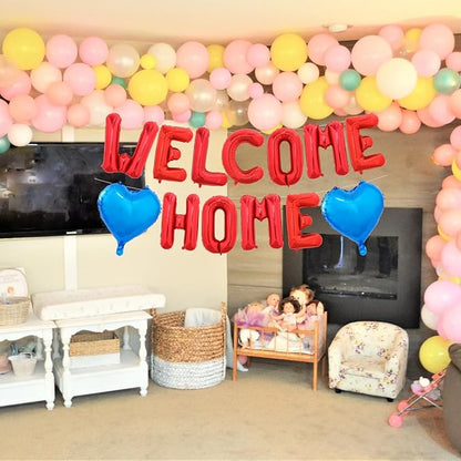 TONIFUL 16 Inch Red WELCOME HOME Foil Letter Balloons Banner Decorations | - Image 4