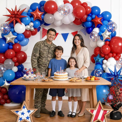 Red White and Blue Balloons Garland Arch Kit - Image 5