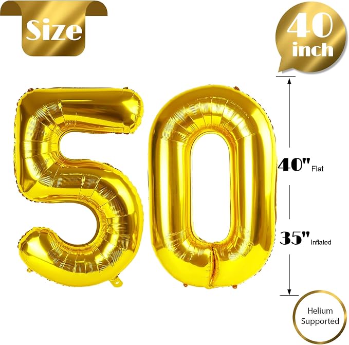 Gold 50 Balloon - Image 6
