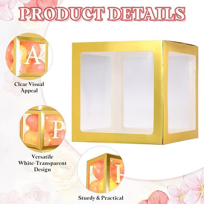 uxcell 4 Pcs Party Balloon Boxes, Transparent Balloon Boxes - Image 3