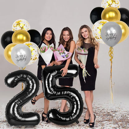 25th Birthday Decorations for Men, 40 inch 25 Balloon Numbers - Image 3