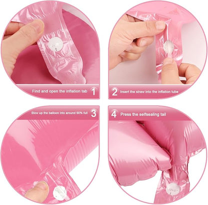 Pink Crown Number 6 Balloon 40 inch, Big Pink 6th Birthday Party Decorations | - Image 3