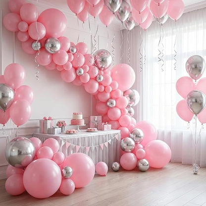 RUBFAC Pink Balloons 65pcs, 12 Inch Baby Light Pink Party Balloon - Image 6