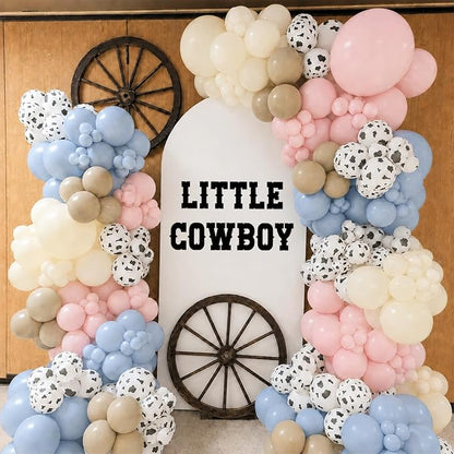 Cow Print Balloons, 12 Inch Baby Pink Blue Cow Print Latex Balloons - Image 3