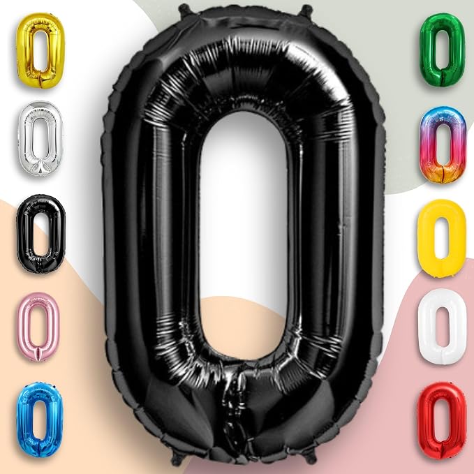 Black Number Balloon 0 Mylar Foil Balloons 40 inch - Image 4