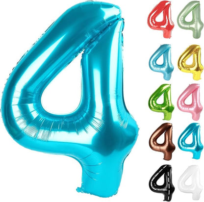 Light Blue Number 4 Balloon 40 Inch by IWERP
