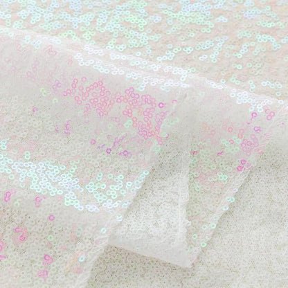 Sugargirl White Iridescent Sequin Backdrop Curtain 10FTx10FT Glitter White - Image 5
