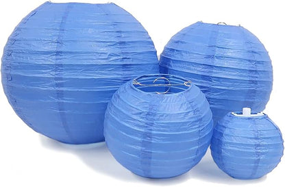 LURICO 16 Pcs Blue/White Paper Lanterns - Image 3